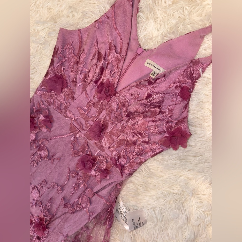 NEW Dress The Population Audrey Embroidered Fit & Flare sz M lavender purple - Picture 3 of 7